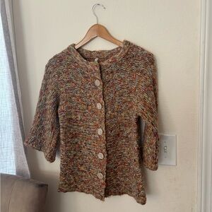 Brown Chunky Knit Cardigan Sweater